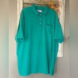 Southern Tide Shirt Adult XL Turquoise Short Sleeve Polo Pima Cotton Mens
